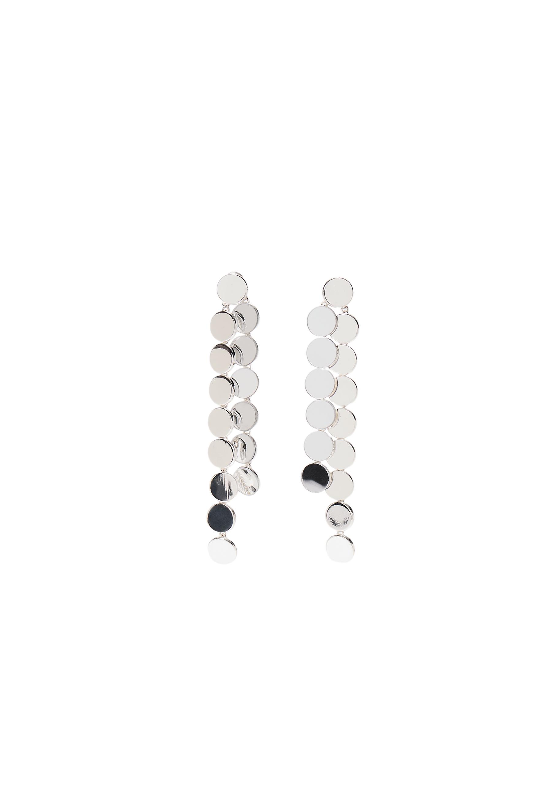 Long mini circle earring — Grey