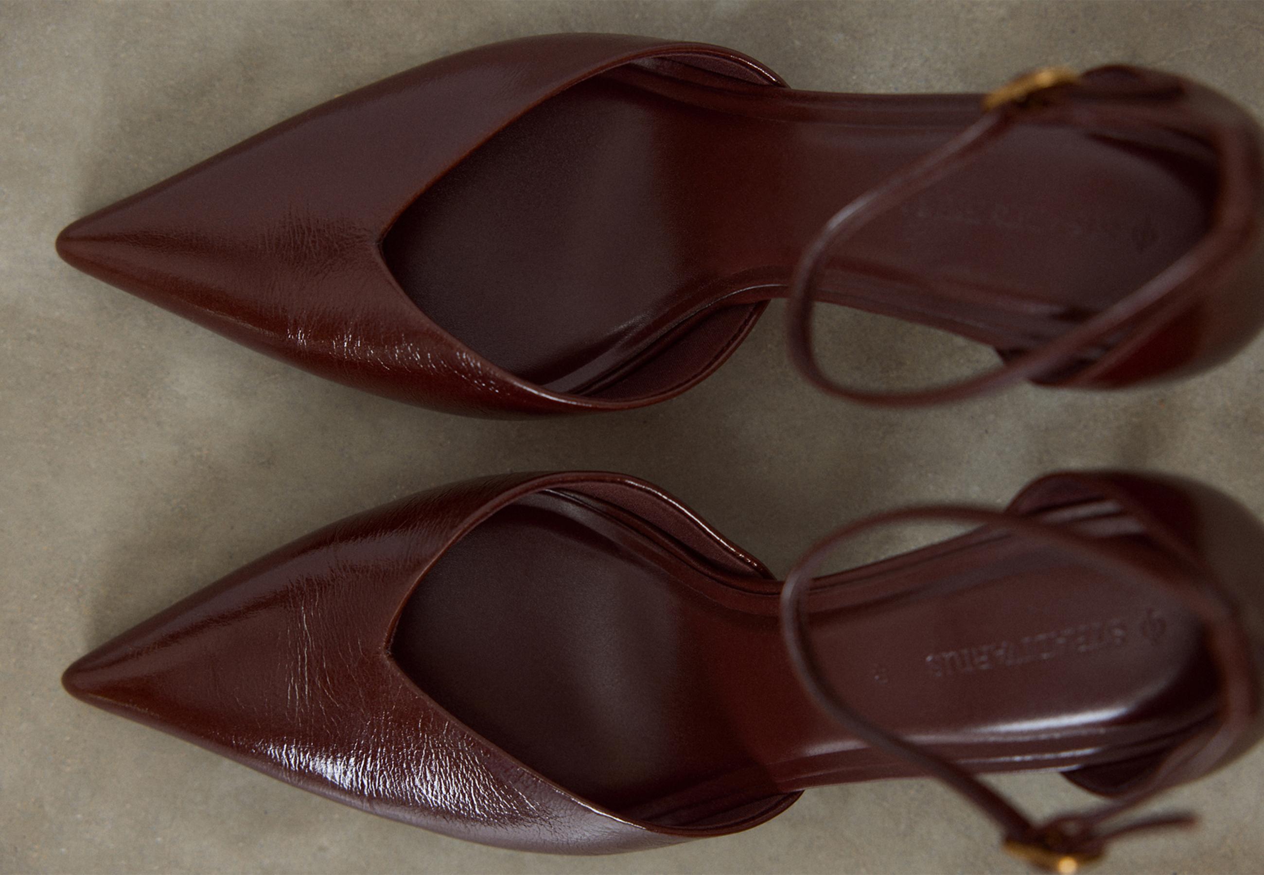Leather heeled shoes — BROWN