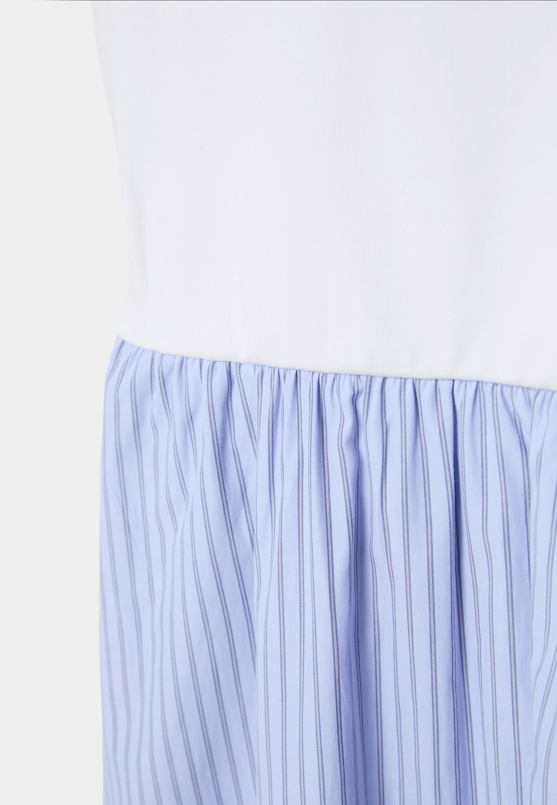 Two-material strappy midi dress — Sky blue
