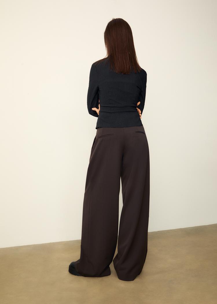 pantalon vestir wide leg pinzas