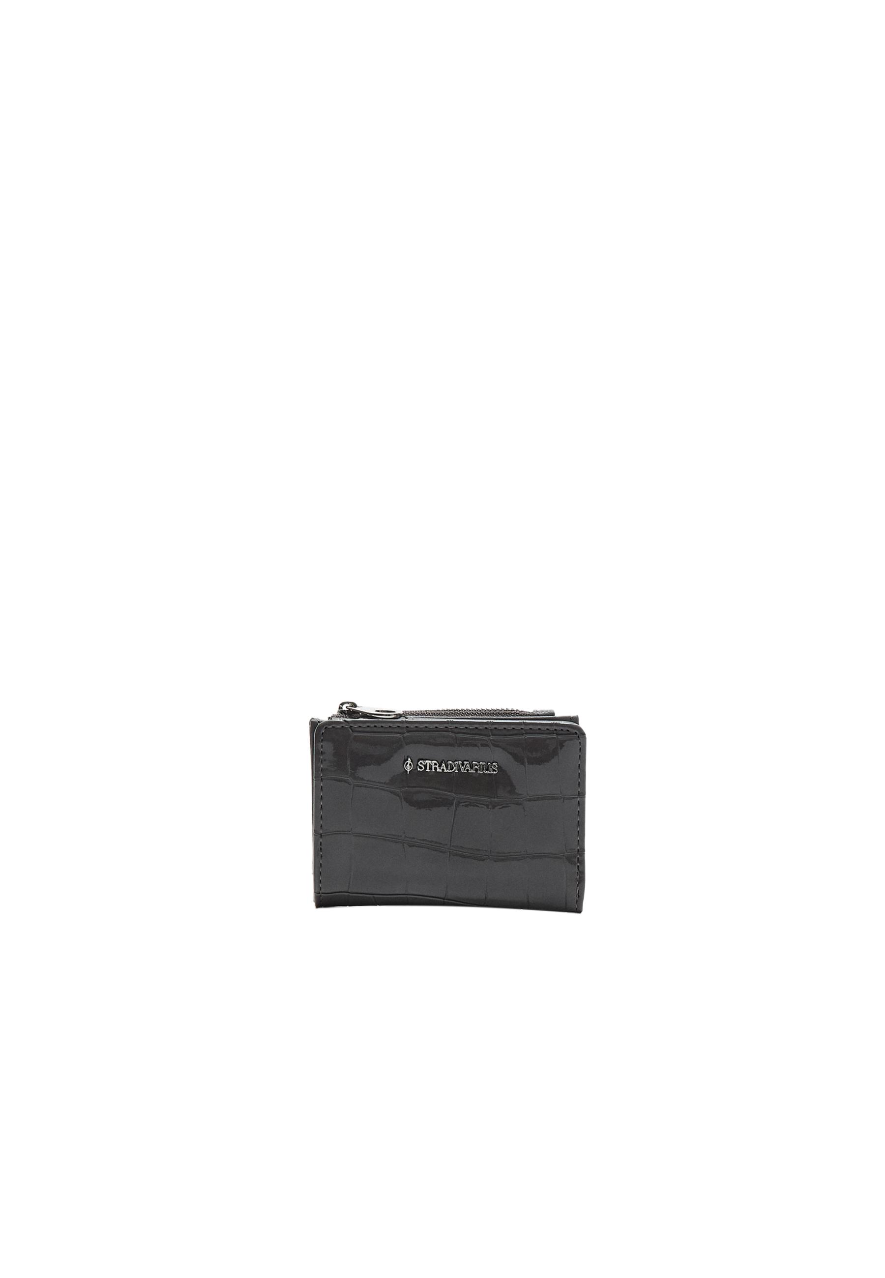 Mock croc purse wallet — Dark grey