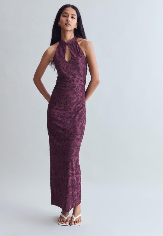 vestito midi jacquard
