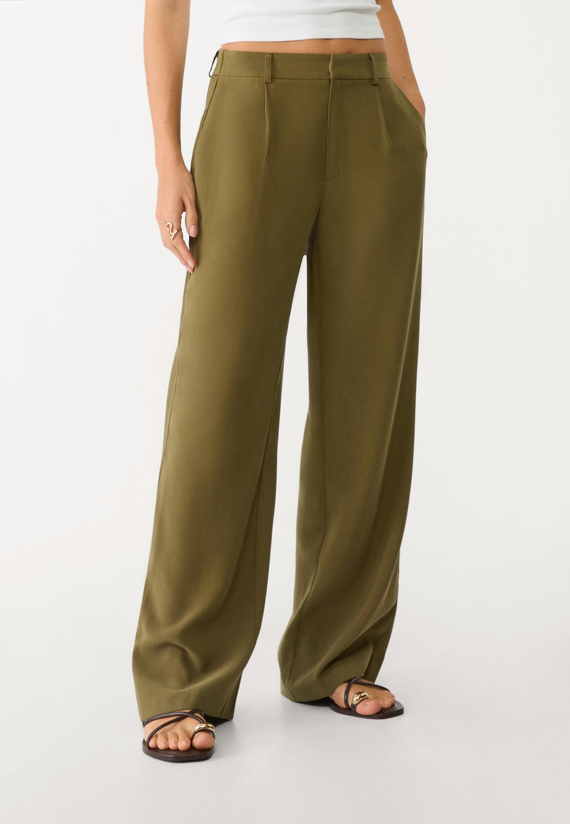 Pantalon Fluido Vaqueros Anchos Stradivarius Pantalon Campana