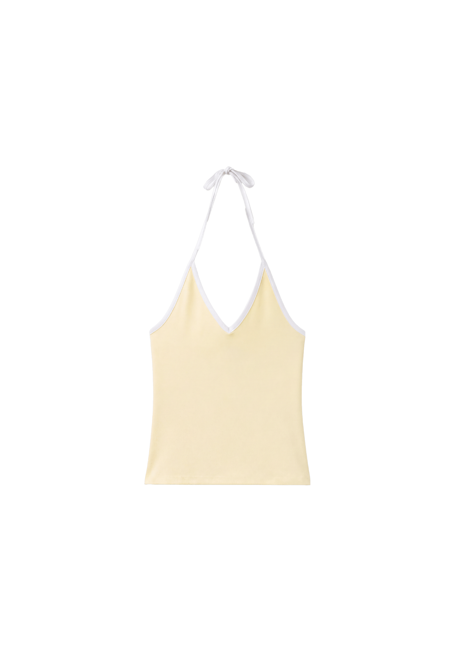 Fitted halter top — Pastel yellow