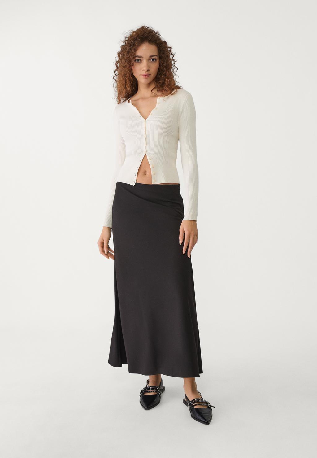 Jupe cape midi fluide