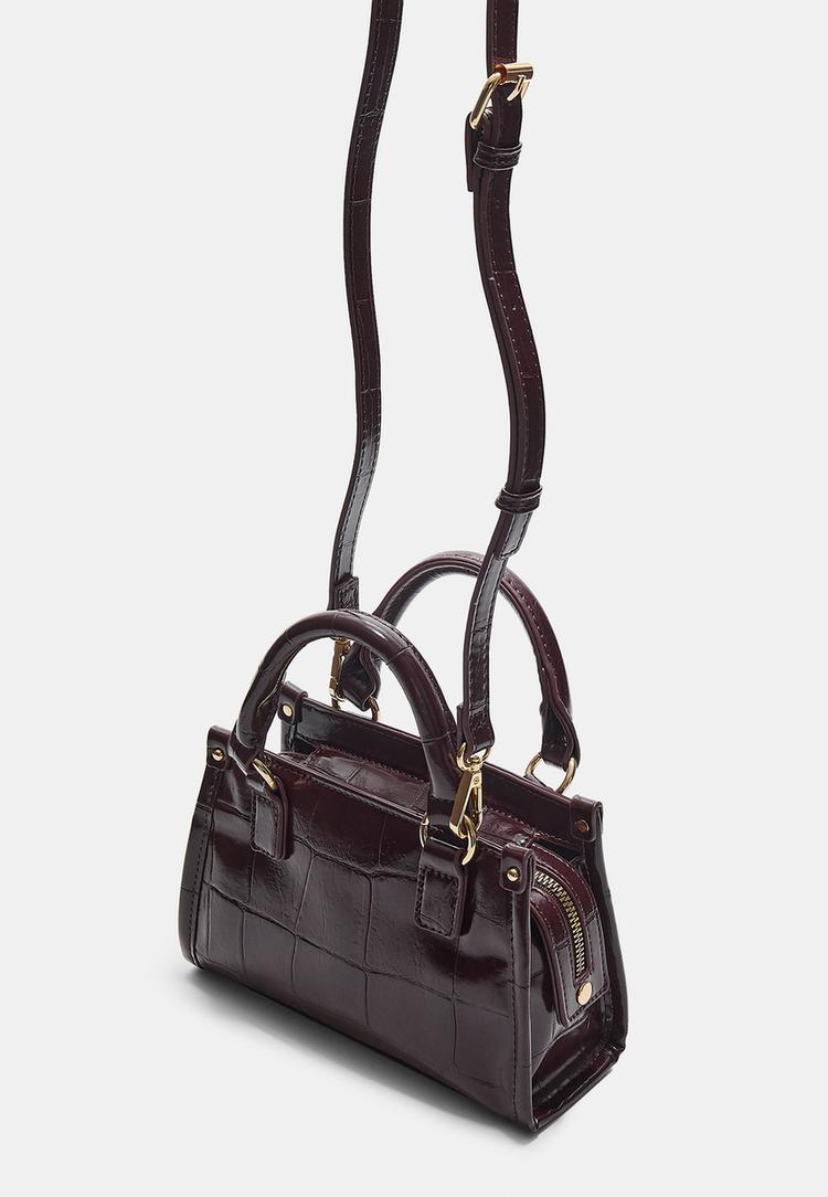 mock croc mini tote bag
