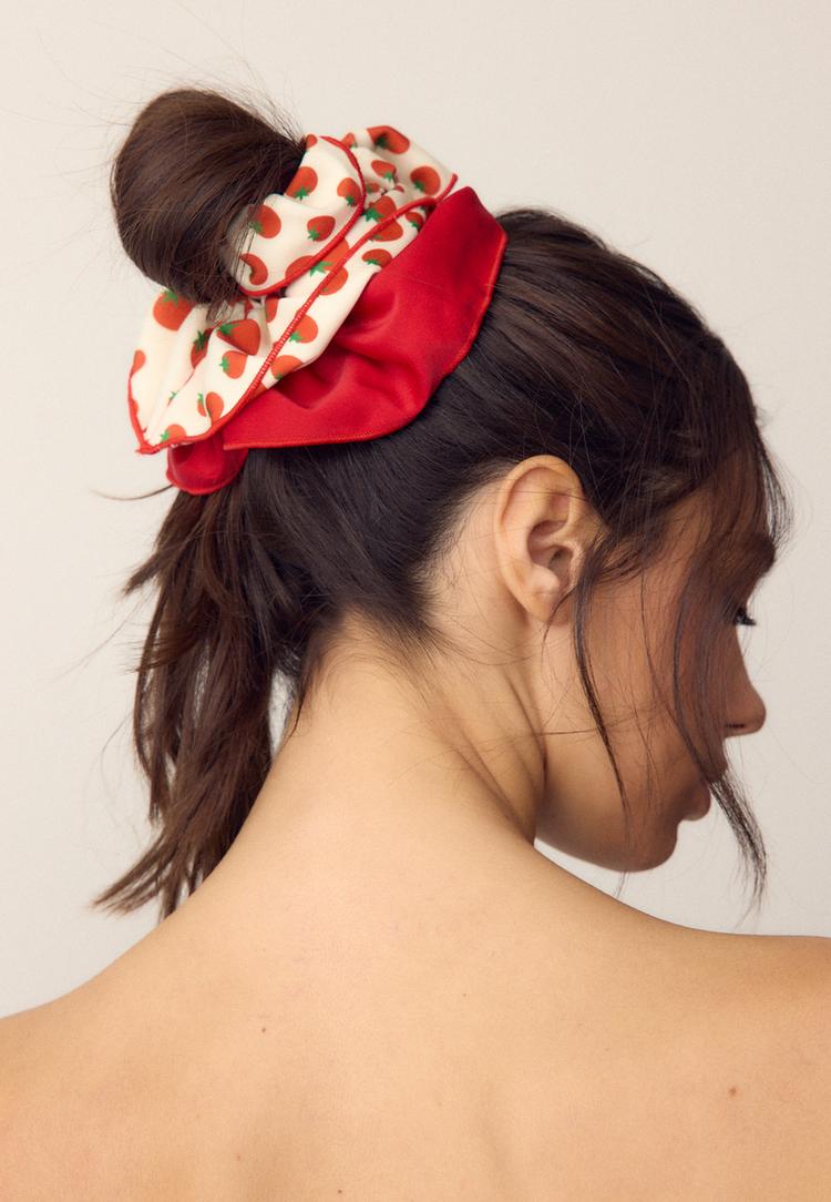 Stradivarius Σετ 2 Μεγάλα Λαστιχάκια Μαλλιών Κόκκινο Os φωτογραφία