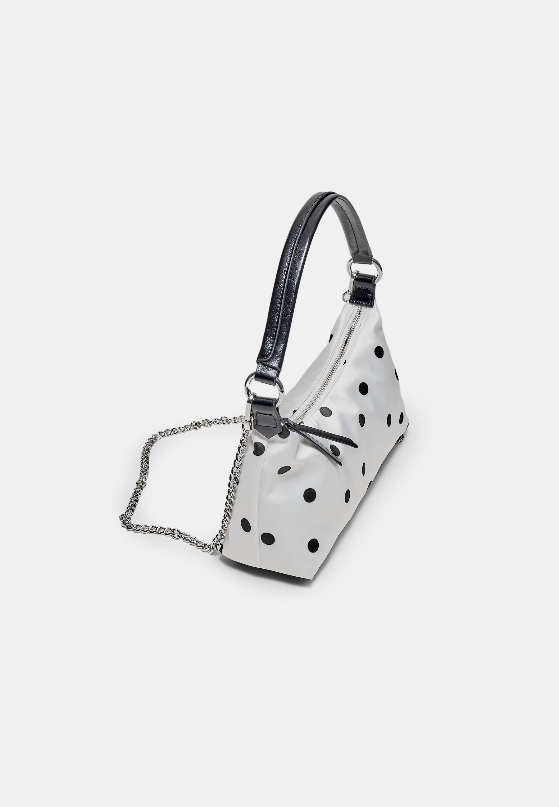 Polka dot moon crossbody bag — White