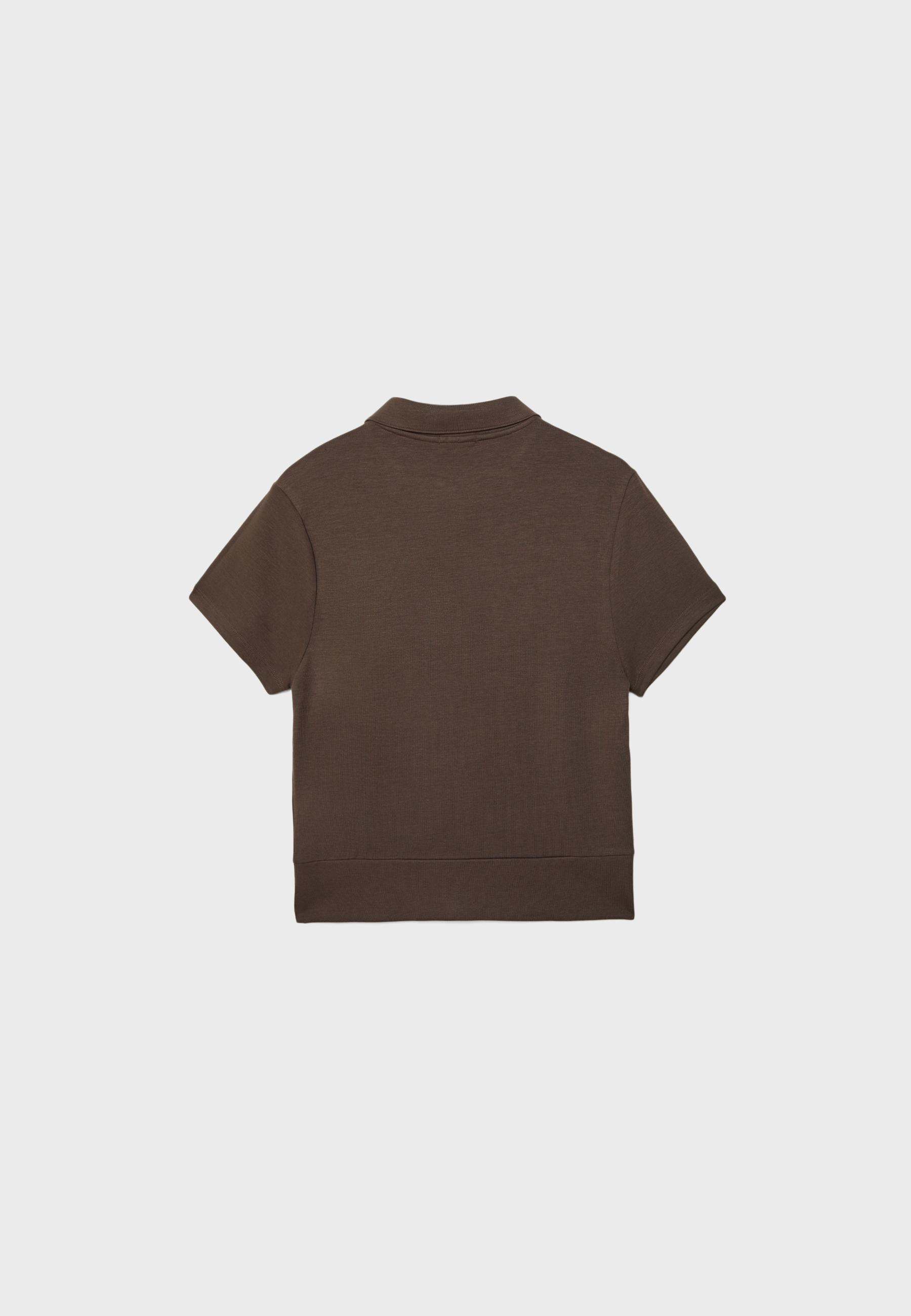 Short sleeve polo T-shirt — Brown