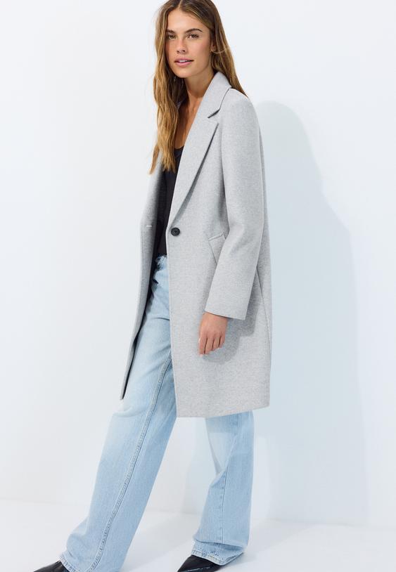 manteau midi bouton toucher doux