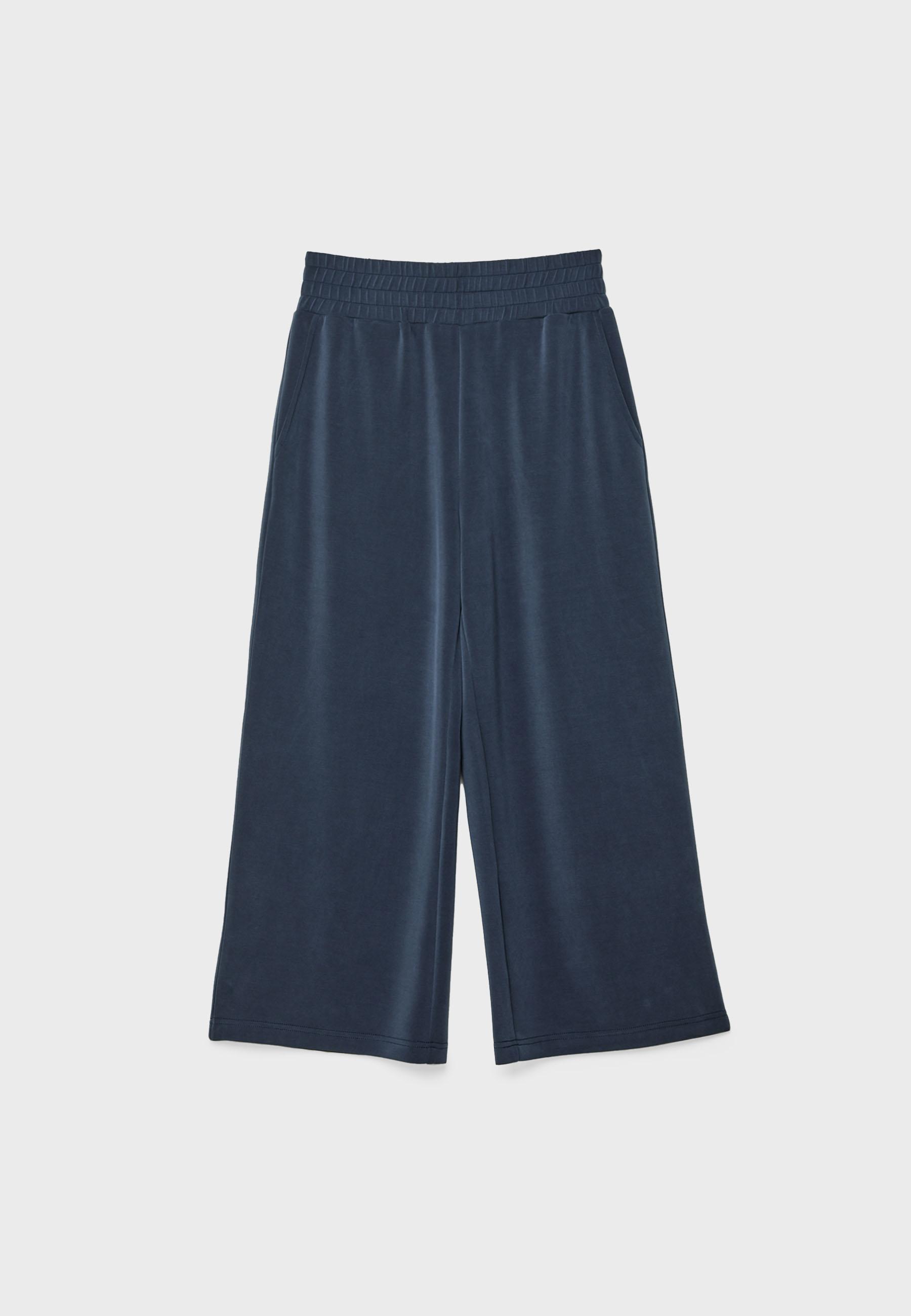Soft-touch culottes — Dark blue