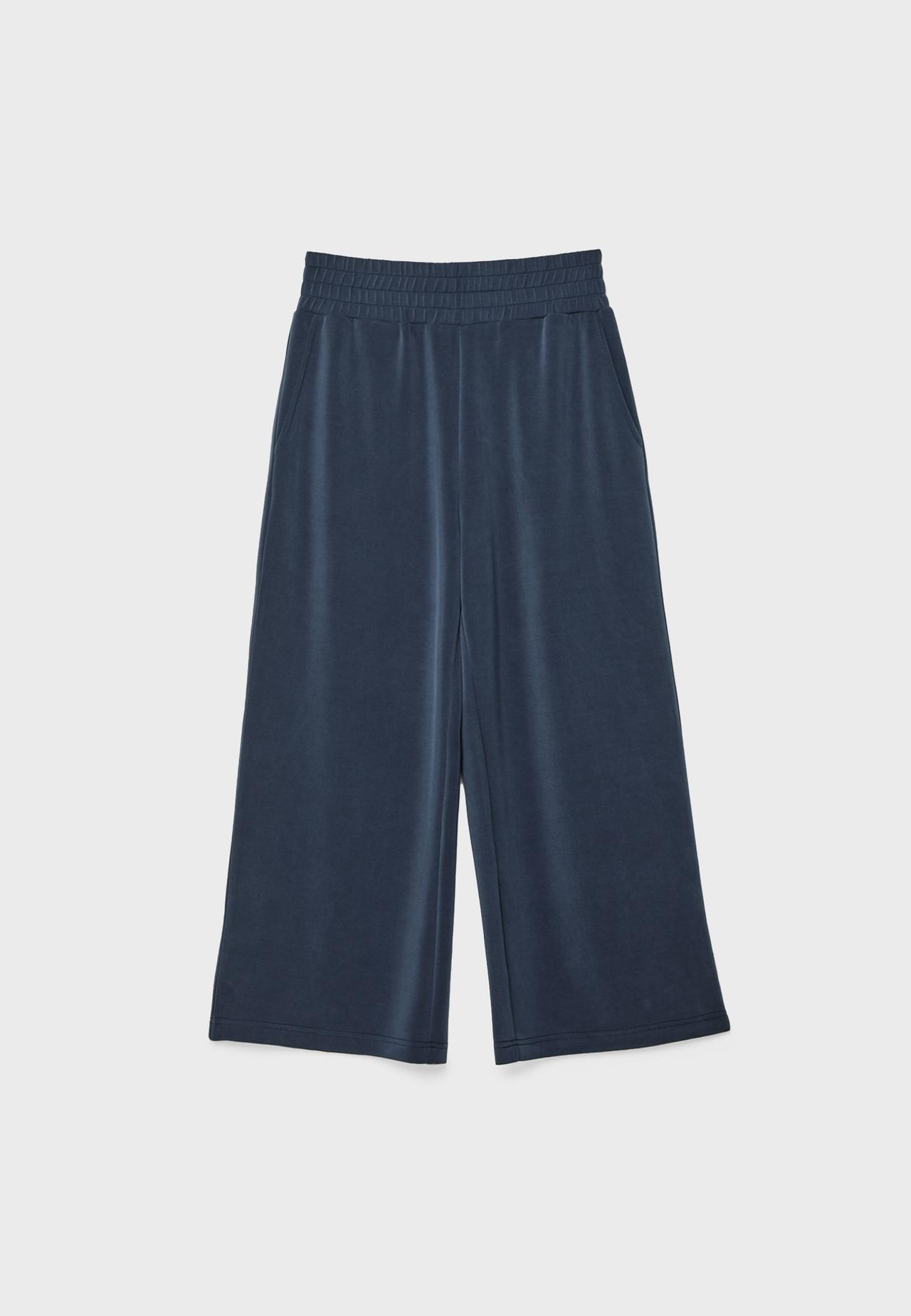 Soft-touch culottes — Dark blue