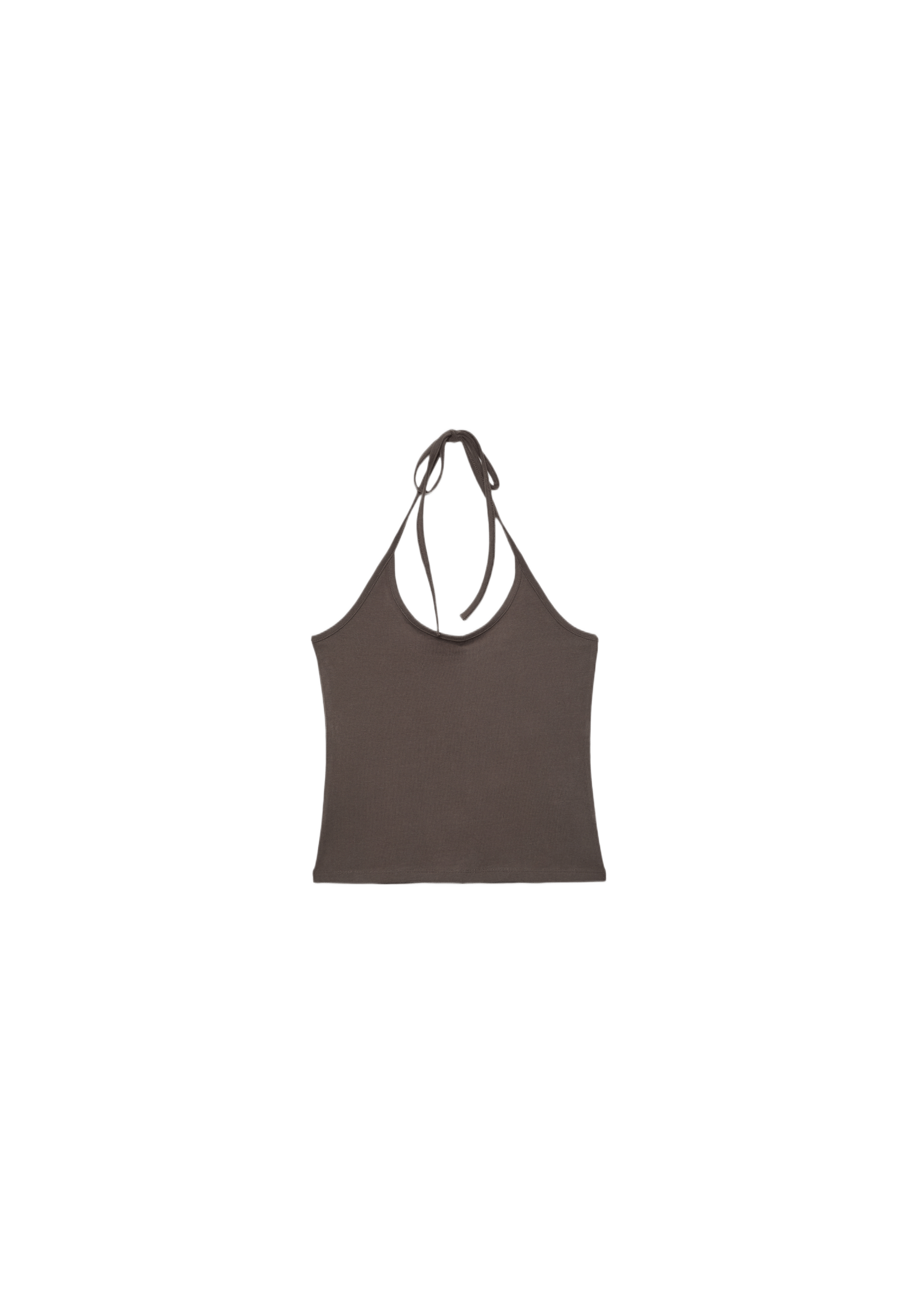 Knit halter top — Brown