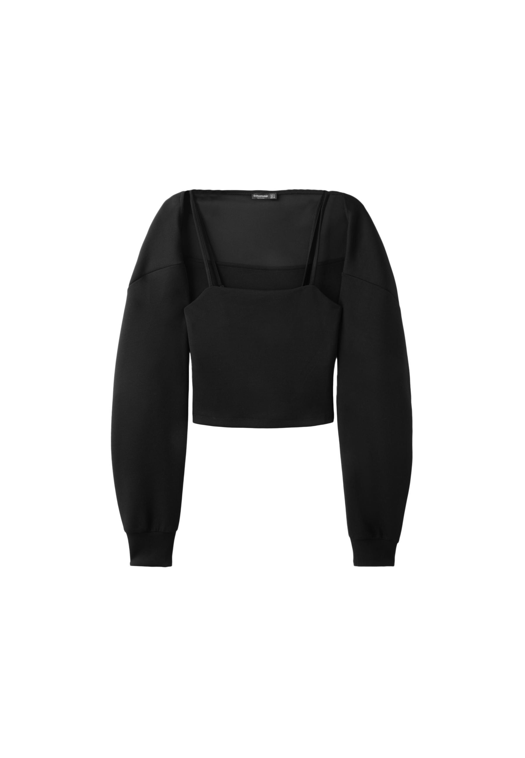 Cropped top and bolero set — Black