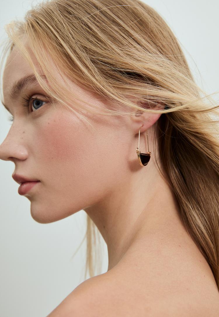 set of hoop earrings and ear cuffs
