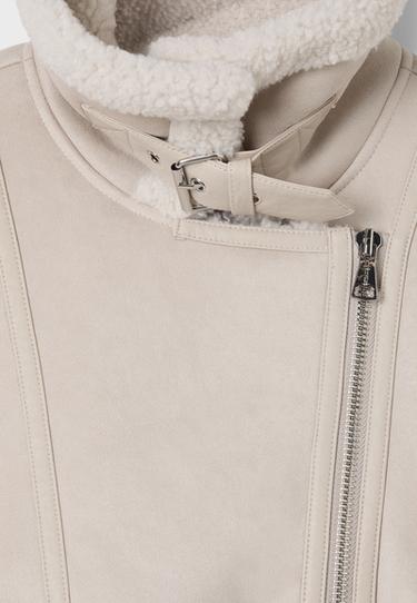 Double-faced biker jacket — Ecru 9