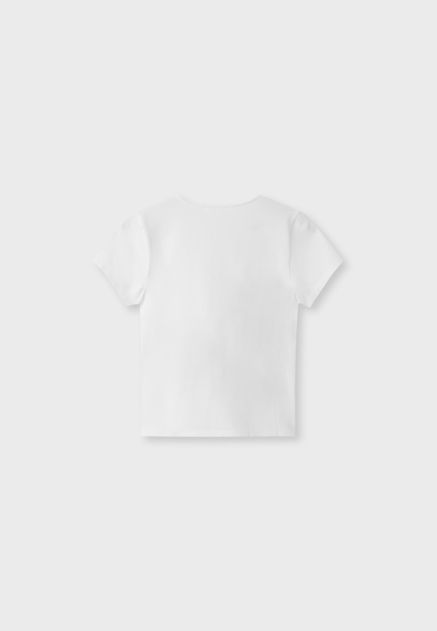 Knot detail short sleeve T-shirt — Ecru