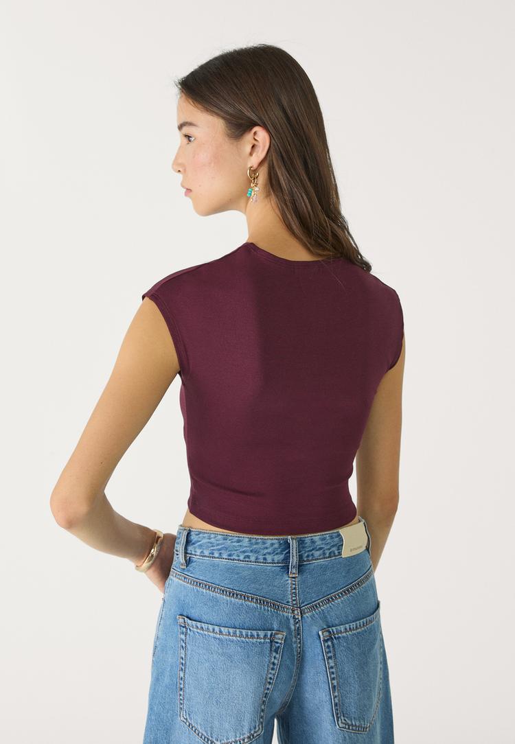 basic fitted cropped t shirt