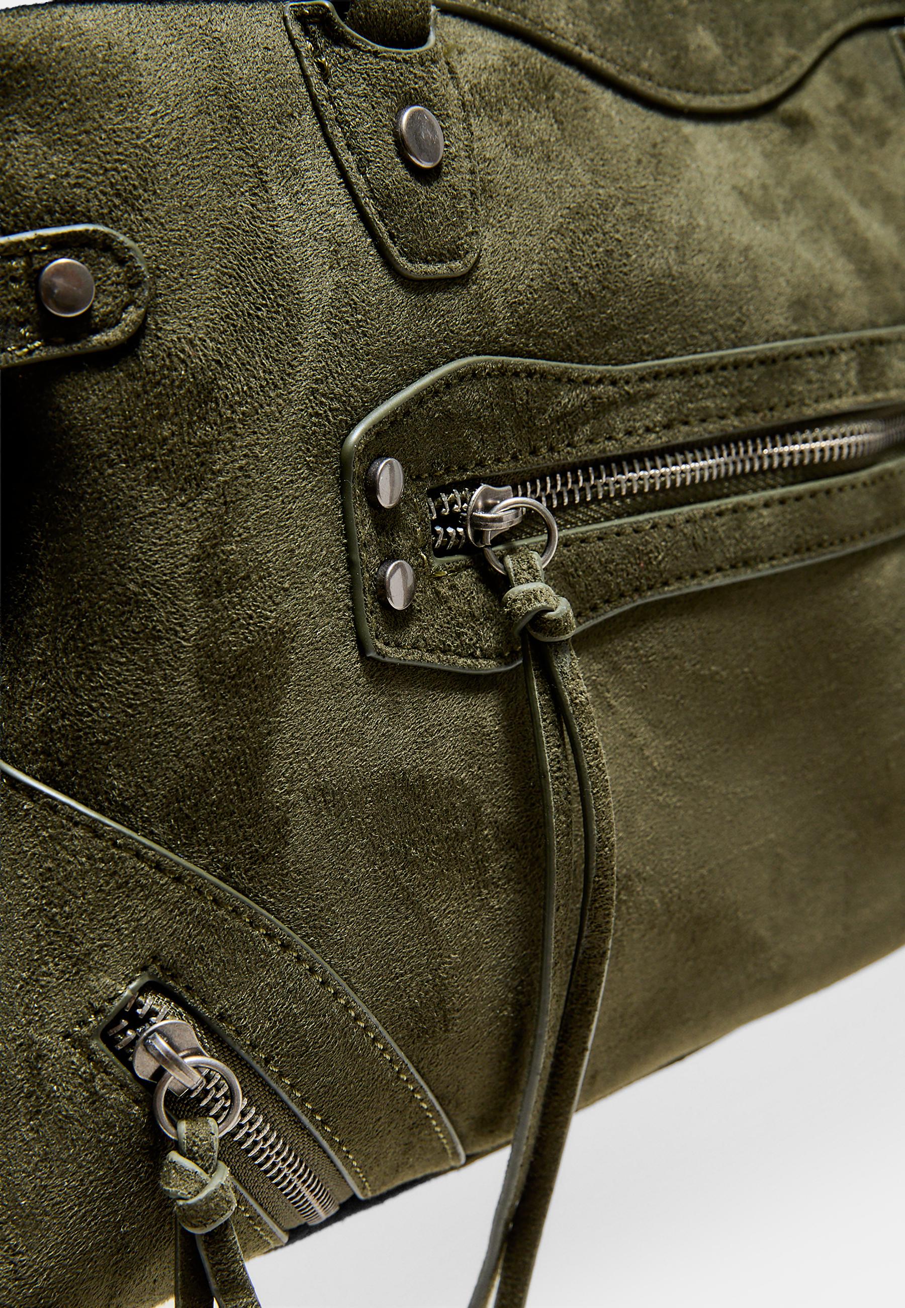 City bag with zip pulls — Khaki