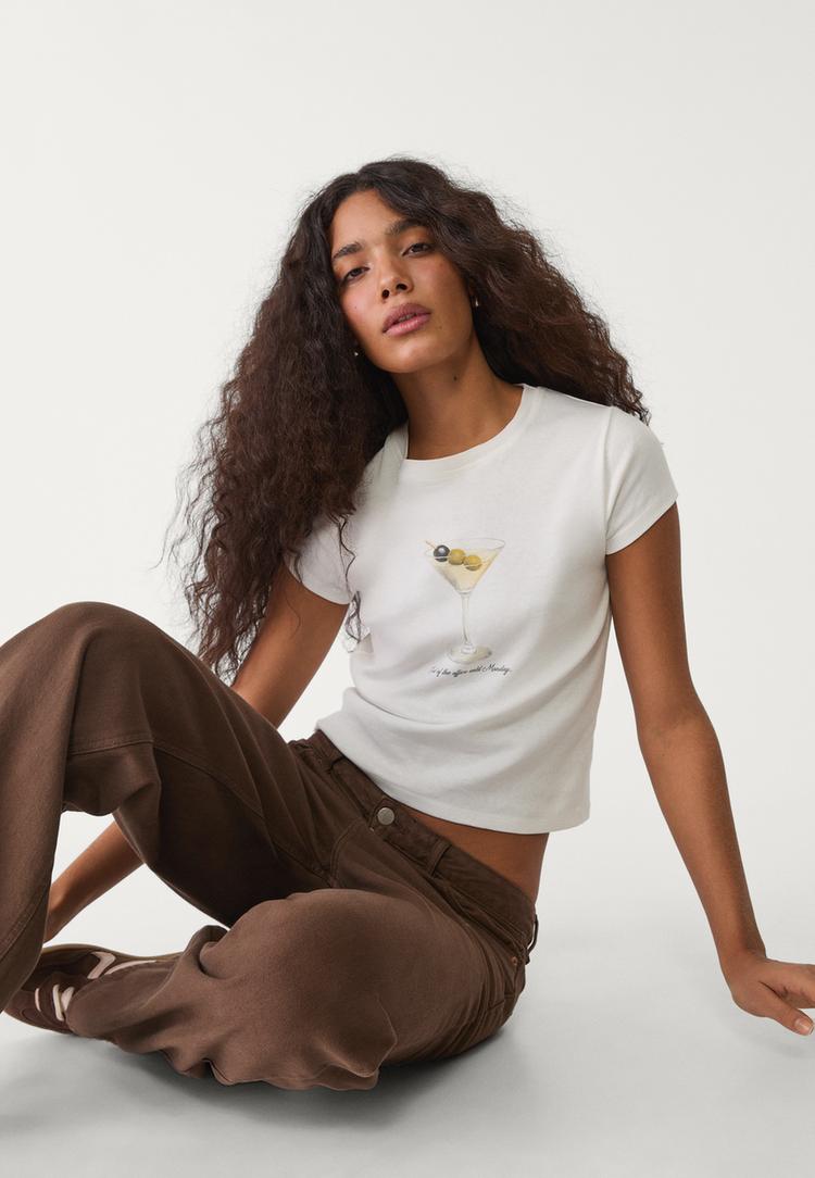 Desenli vücuda oturan t-shirt_3