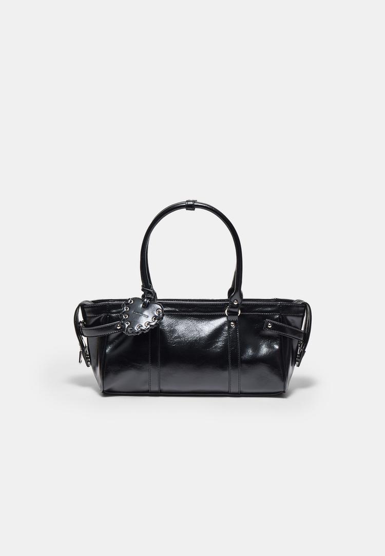 Stradivarius Geantă De Umăr Cu Detaliu Inimă Negru Os