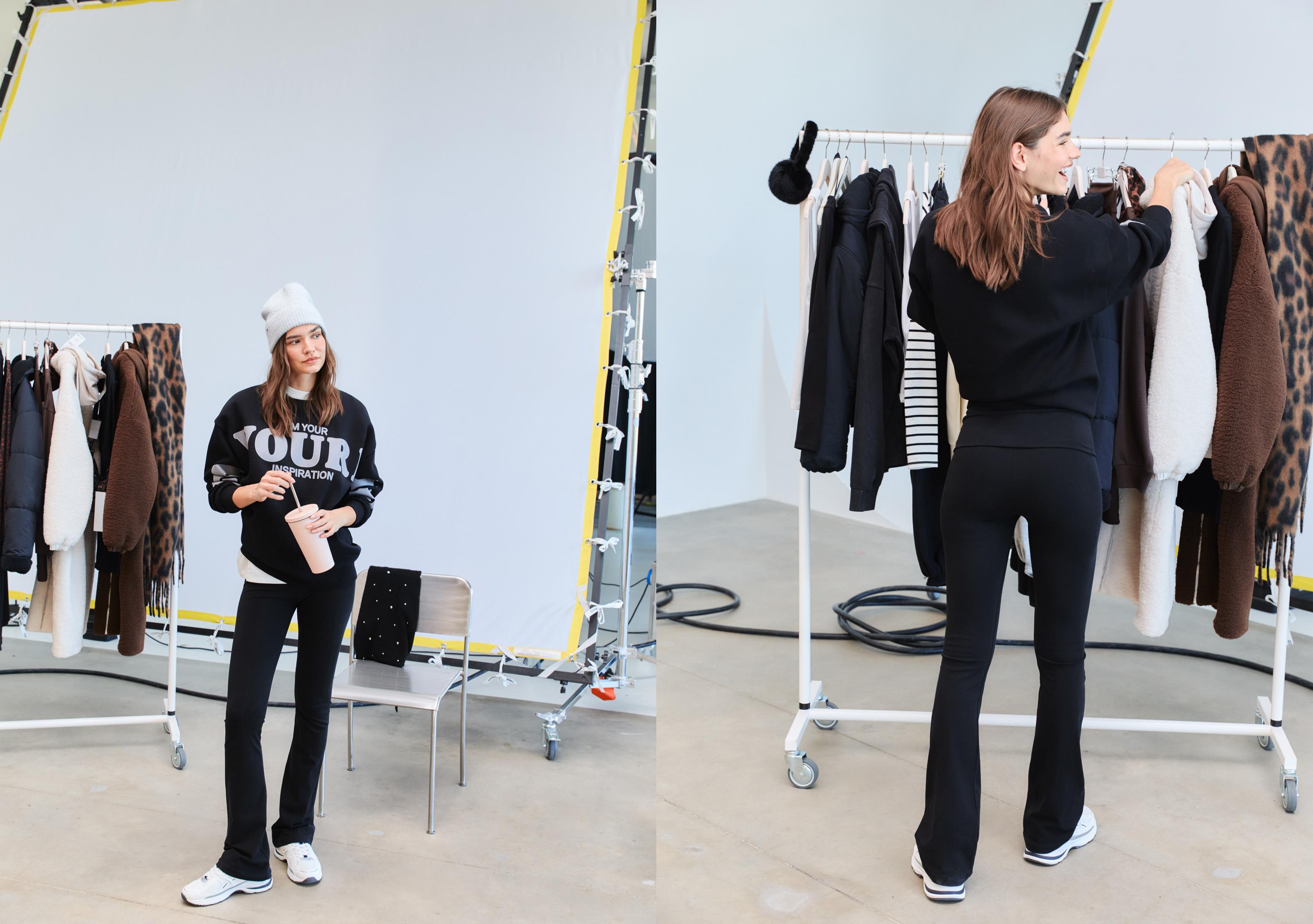 Flared leggings — Black