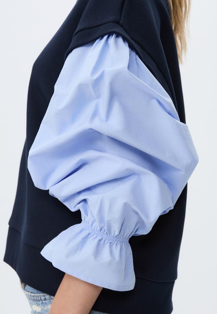 sudadera manga combinada abullonada
