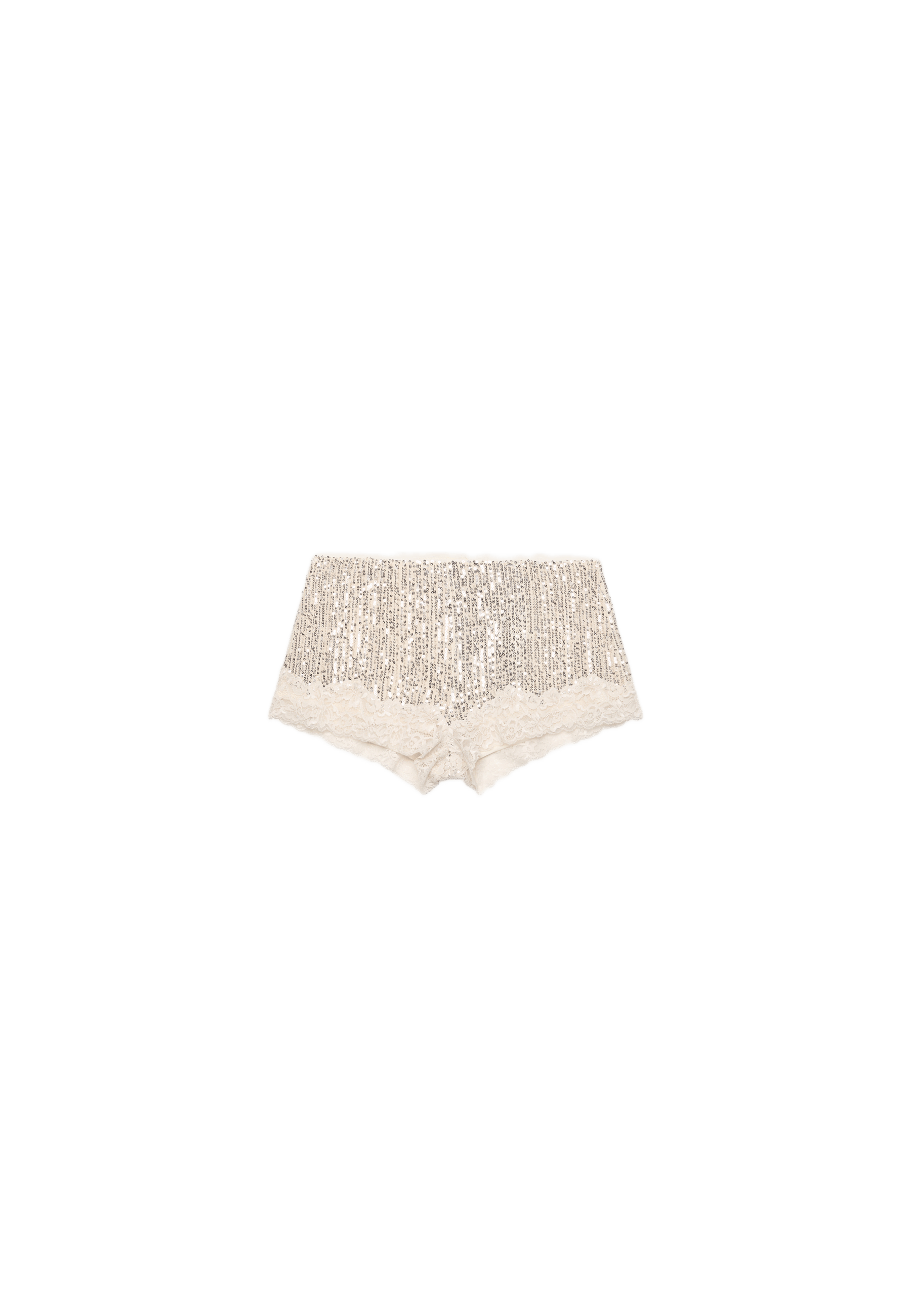 Sequinned lace shorts — Grey