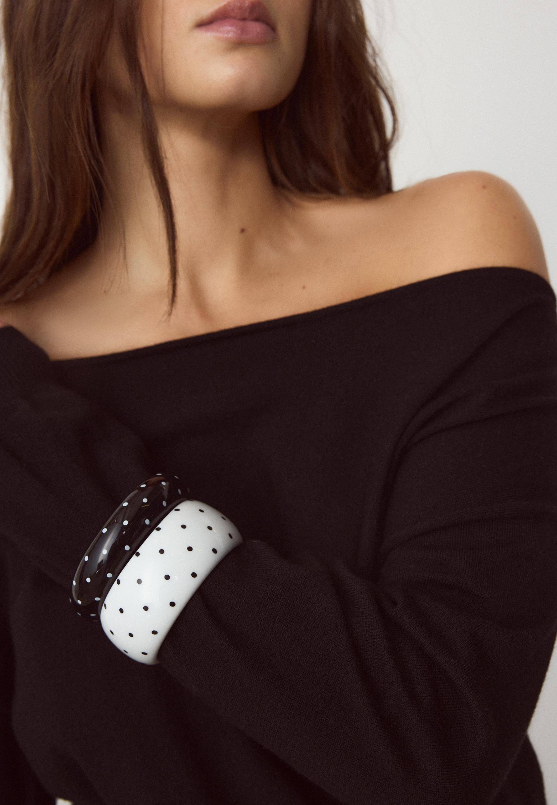 Set of 2 polka dot bracelets — Black