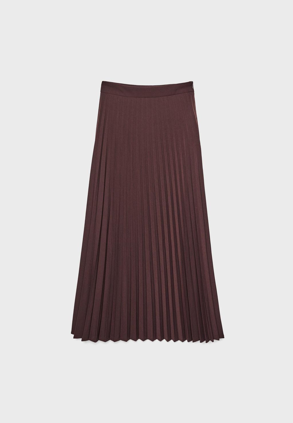 Pleated midi skirt
