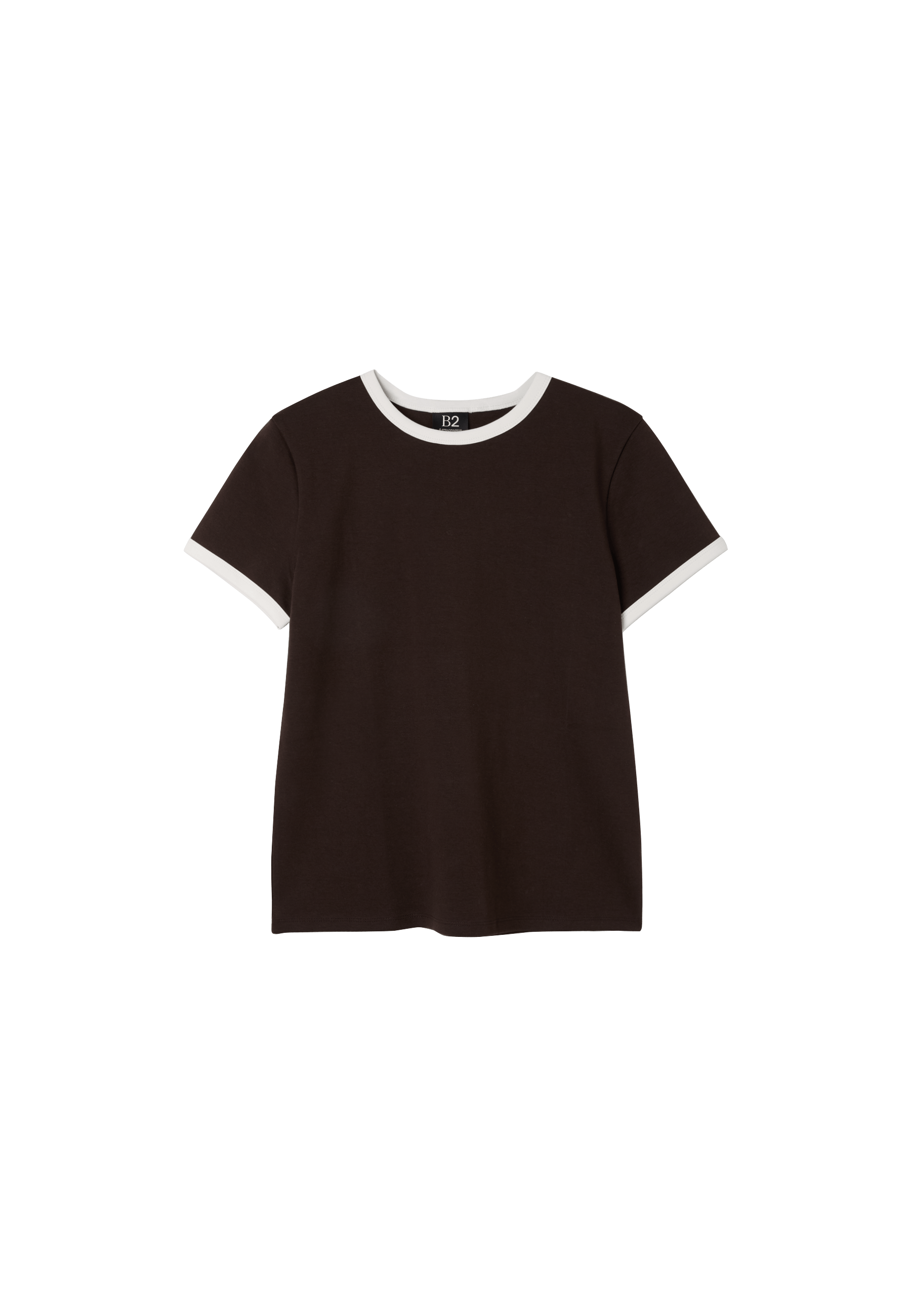B02 Soft-touch regular basic T-shirt — Brown