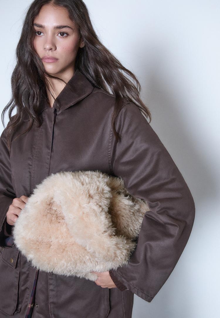 bolso hombro efecto pelo