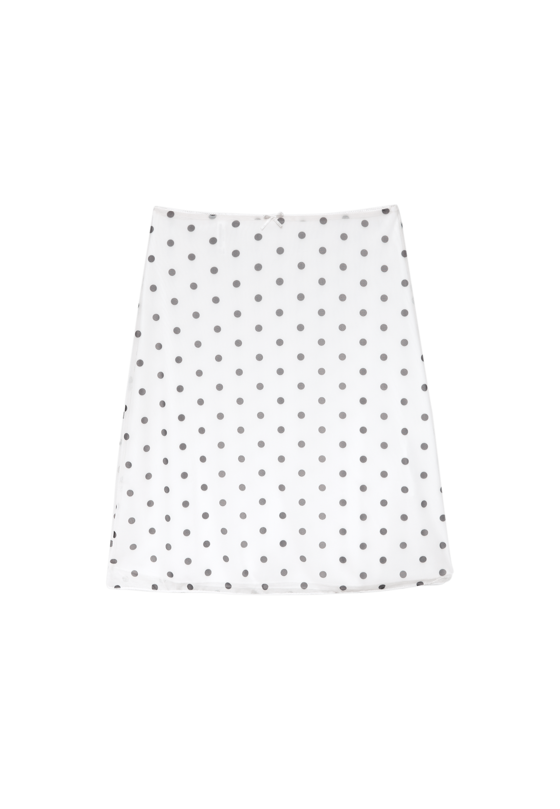 Polka dot tulle midi skirt — Ecru