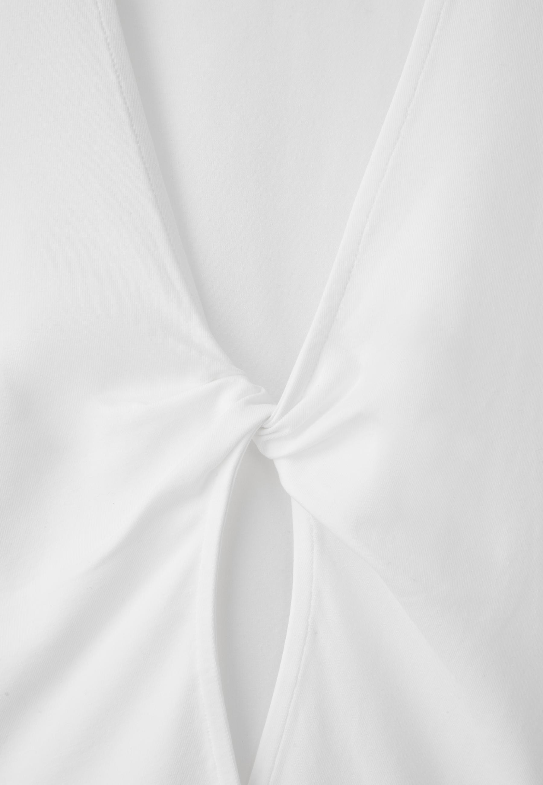 Knot detail short sleeve T-shirt — Ecru