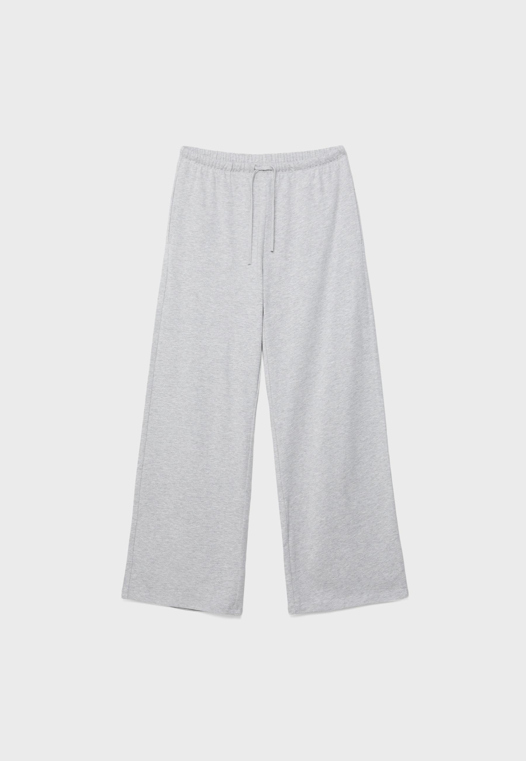 Wide-leg jogger trousers — Grey melange