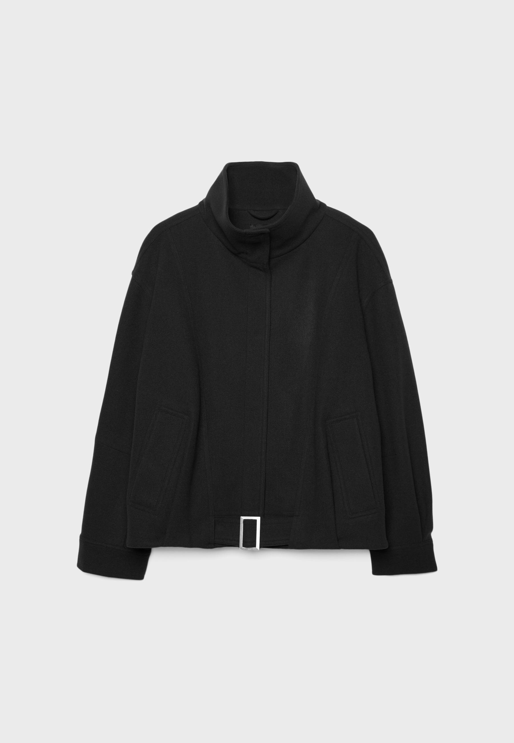 Oversize soft-touch bomber jacket — Black
