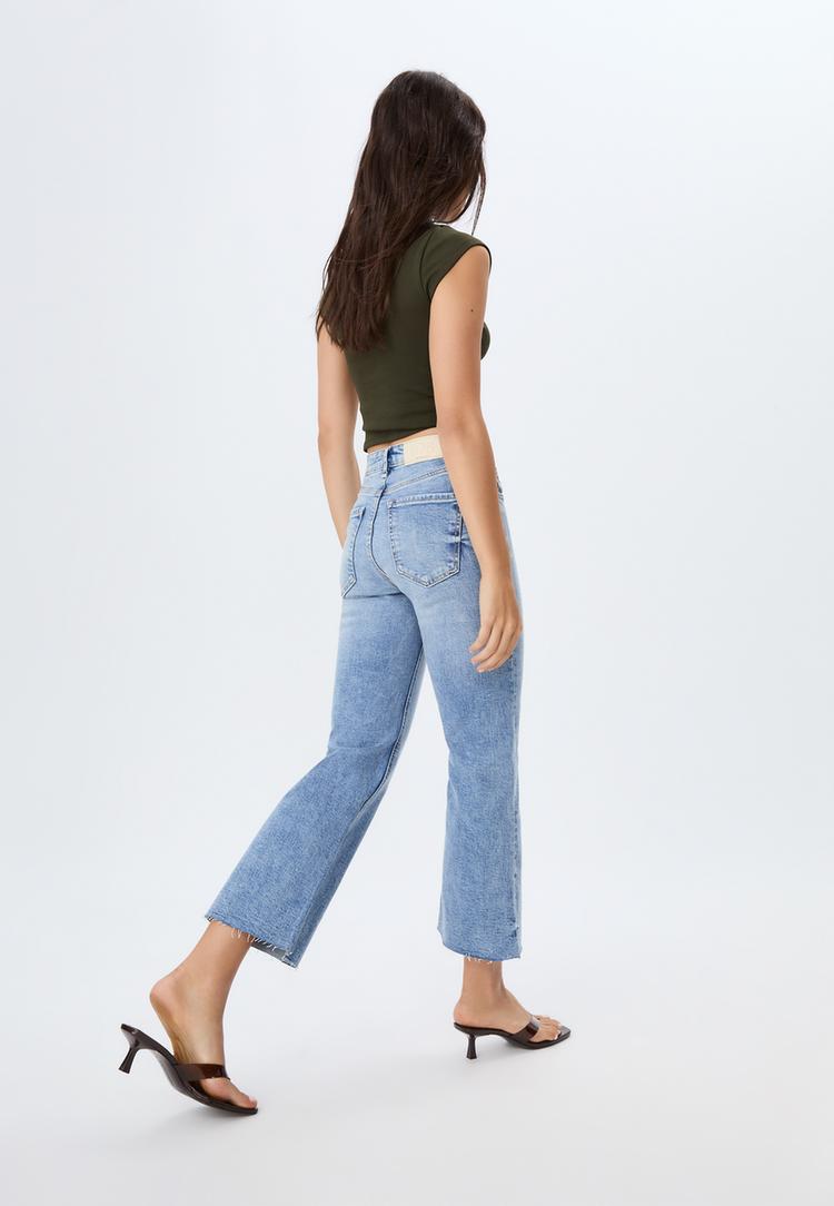 d78 jeans cropped flare