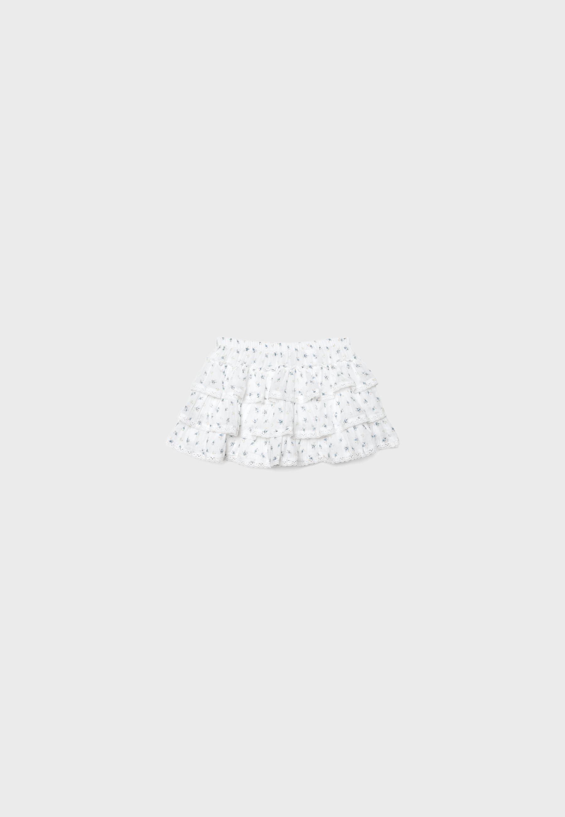Ruffled crinkle-effect skort — Sky blue