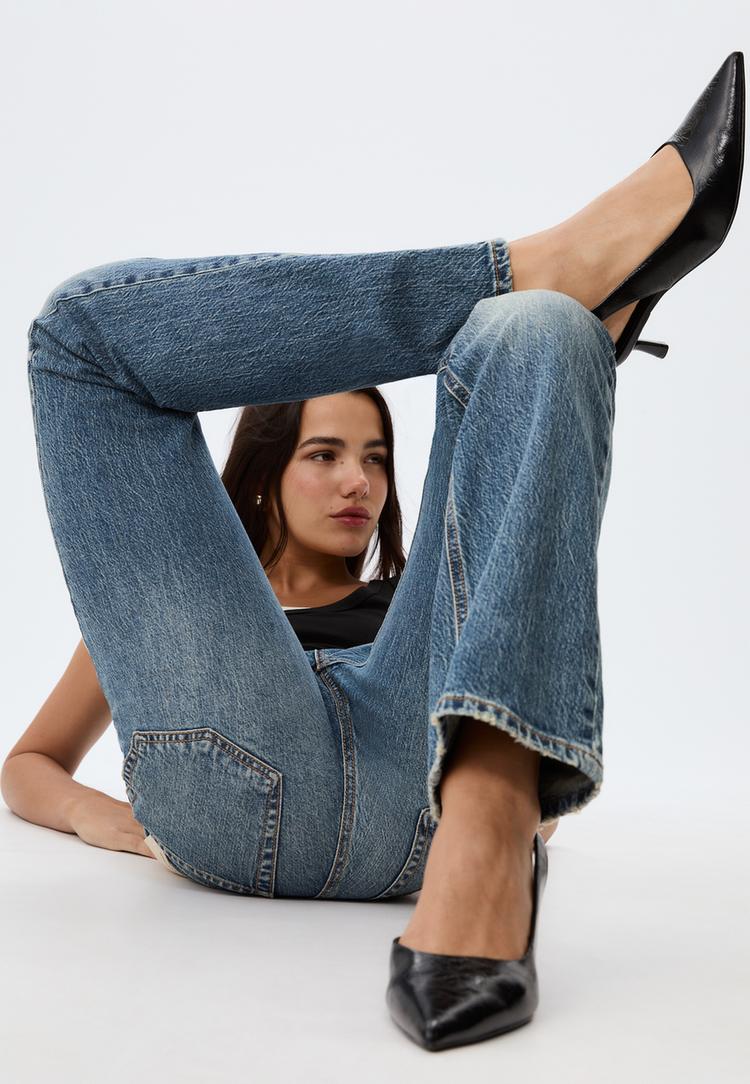 d98 straight fit vintage gorunumlu jean