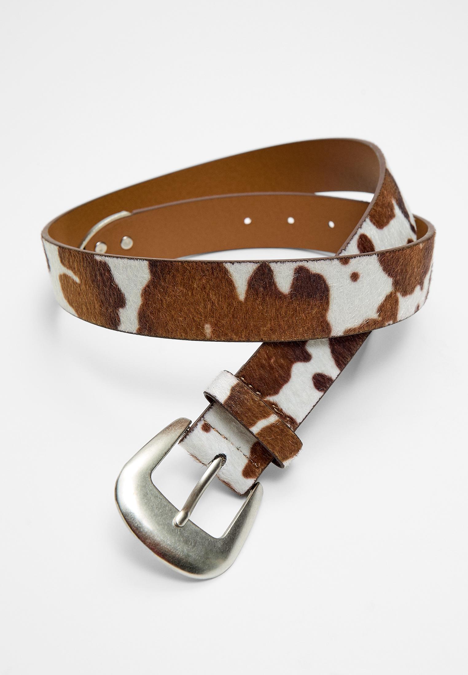 Ceinture a imprime animal marron