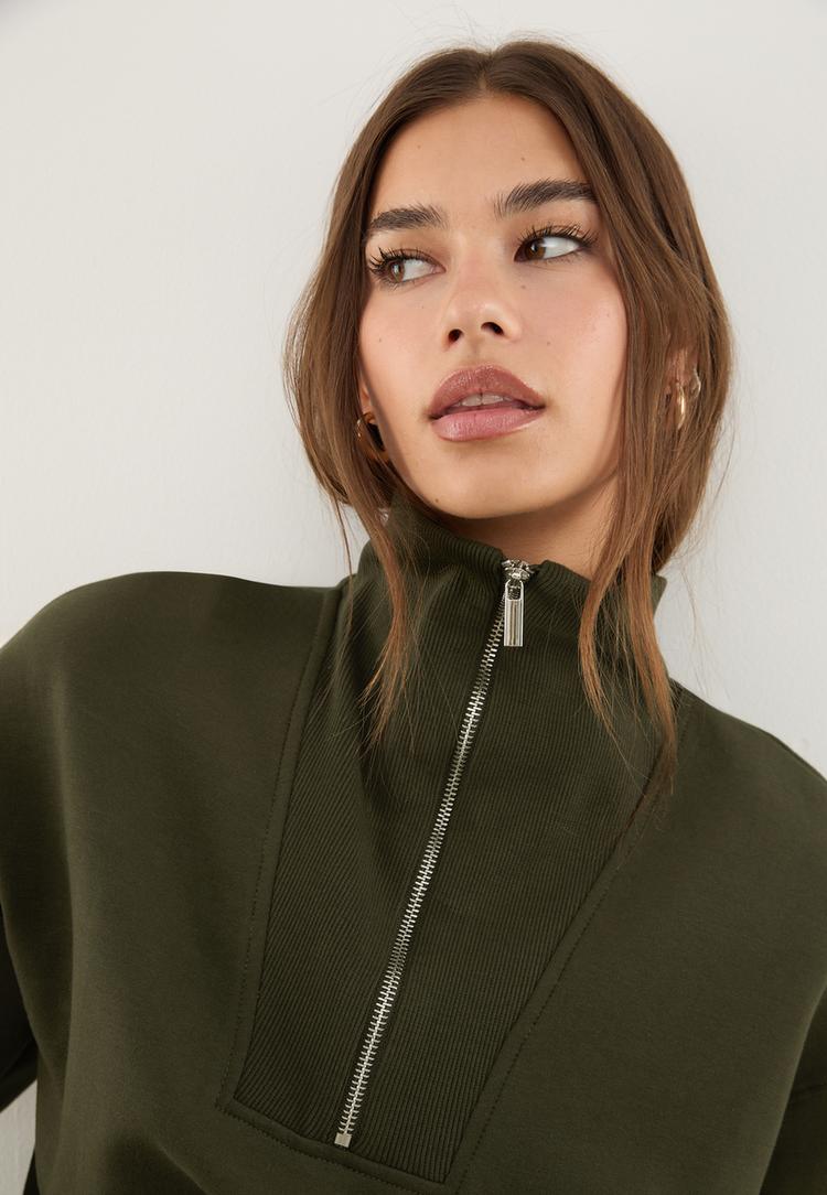 sudadera cuello subido cremallera