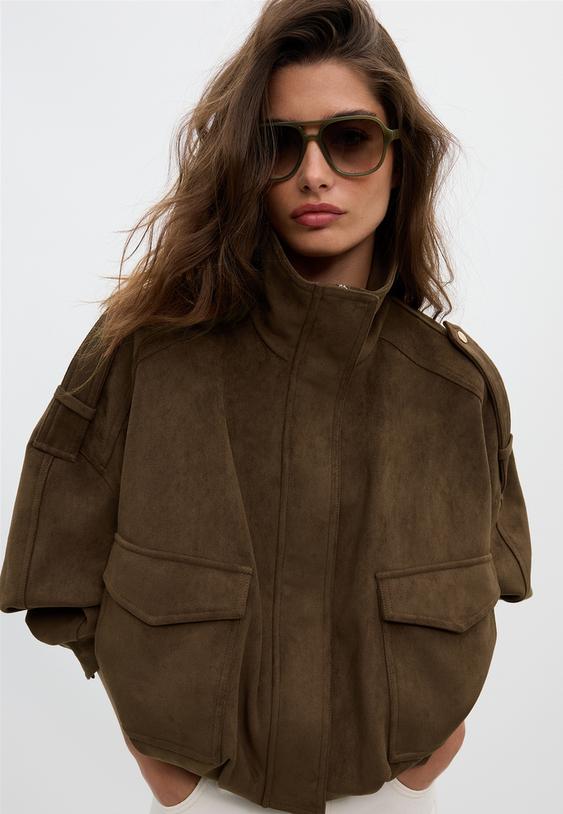 Oversize suni süet ceket