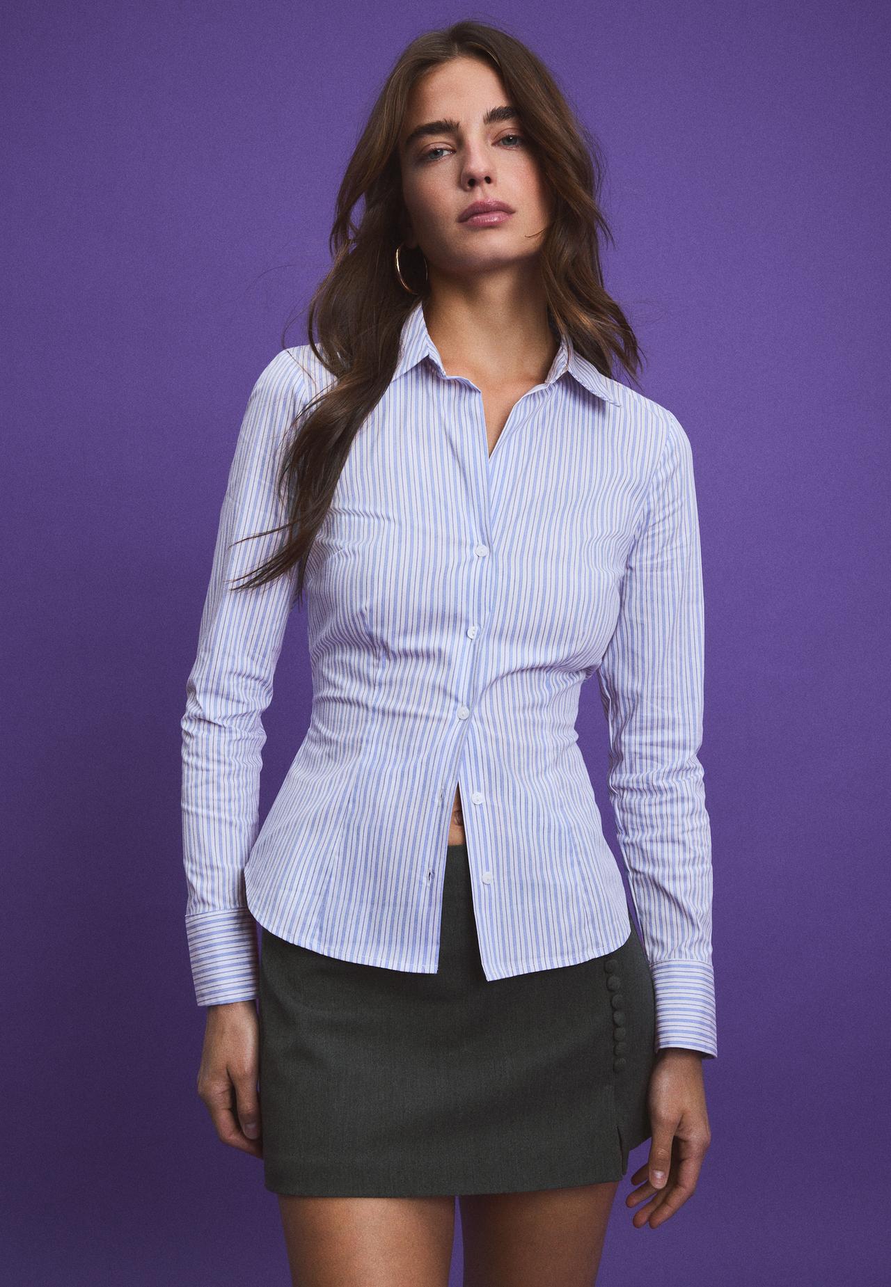 Fitted basic shirt — Sky blue