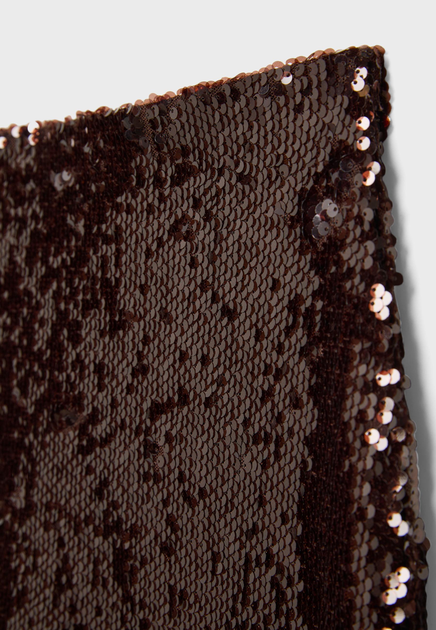Sequin mini skirt — Brown