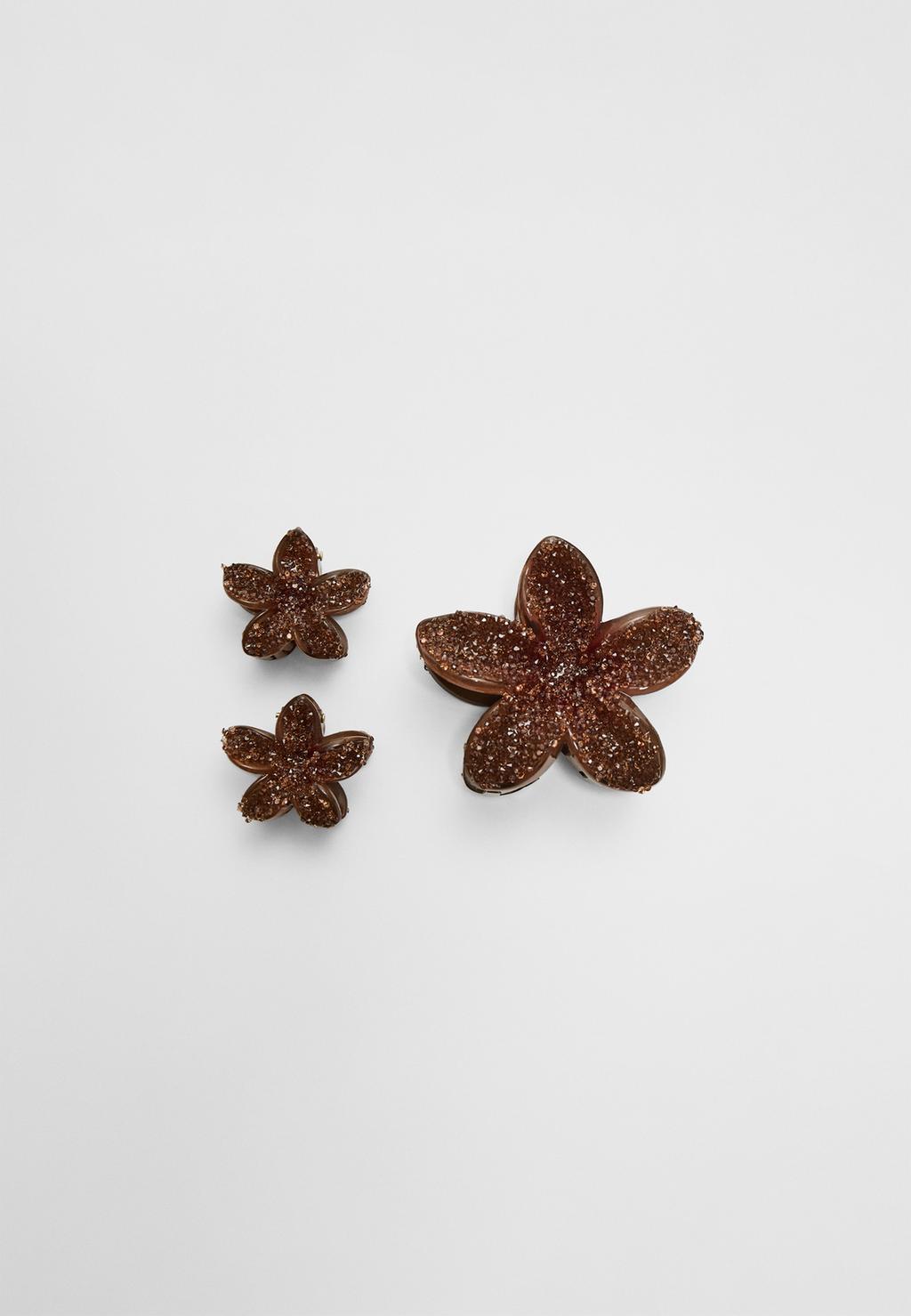 Set of 3 floral hair clips