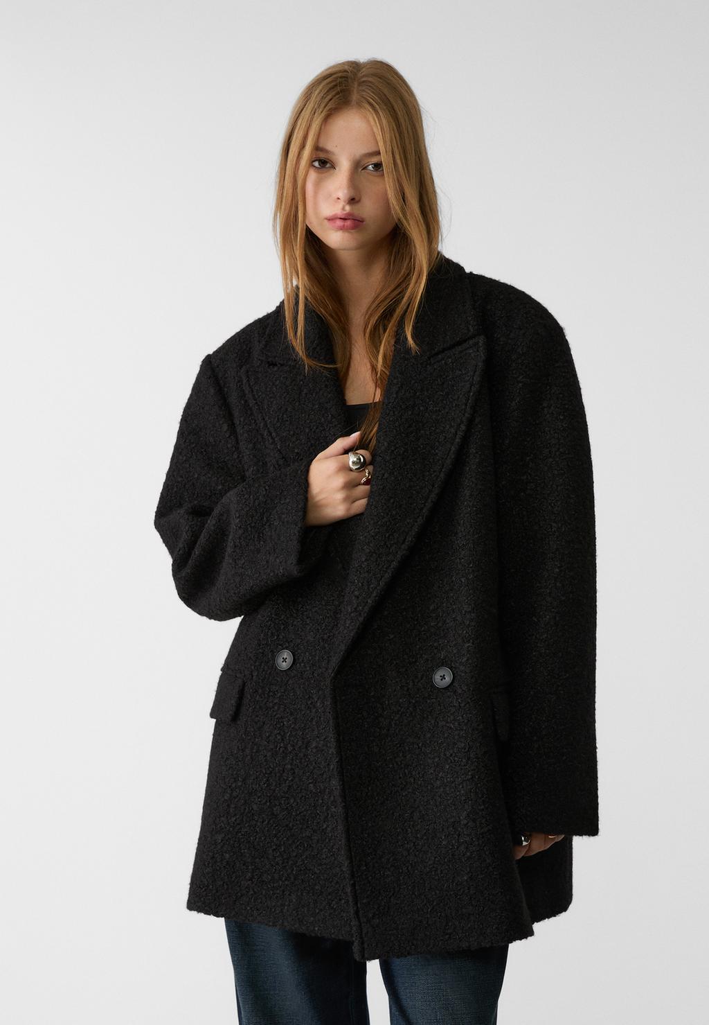 Short faux shearling coat