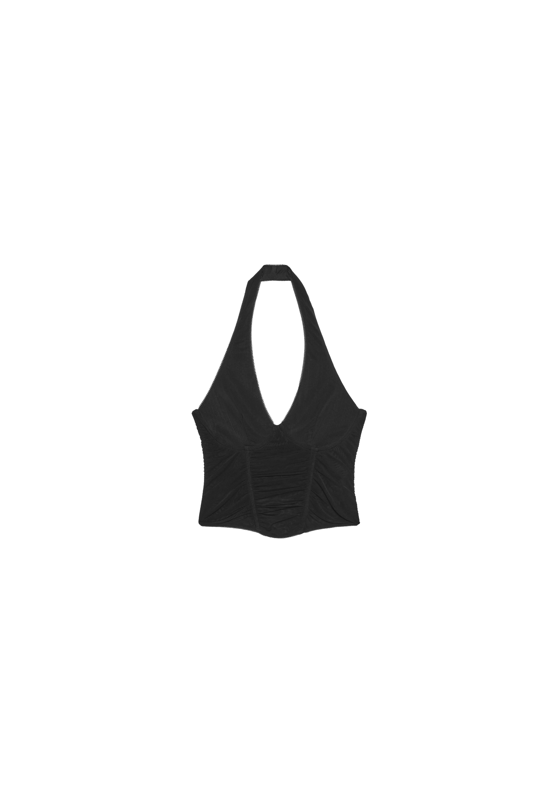 Mesh halter bodice top — Black