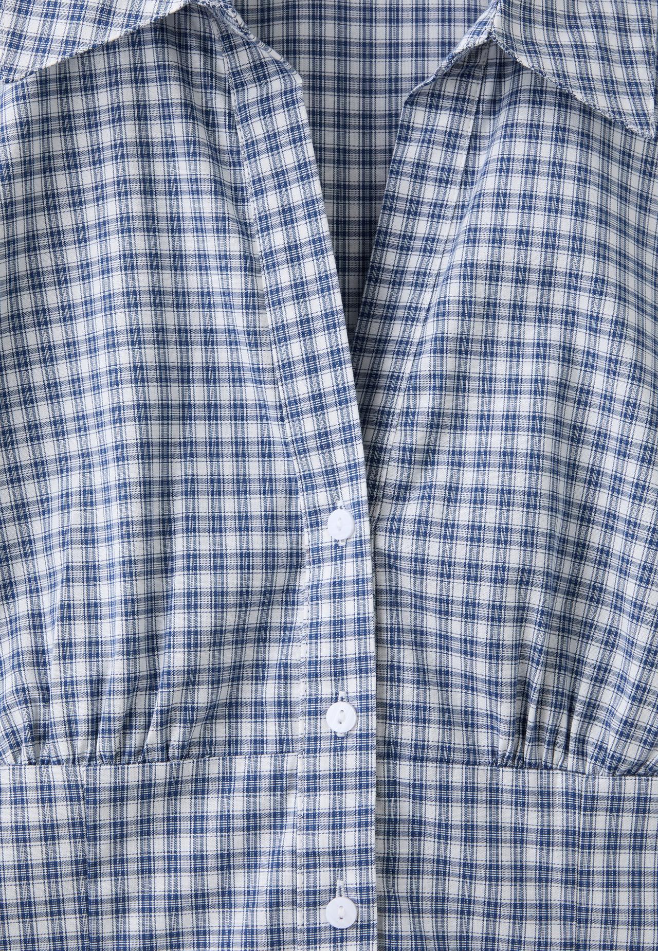 Short sleeve empire line shirt — Navy blue