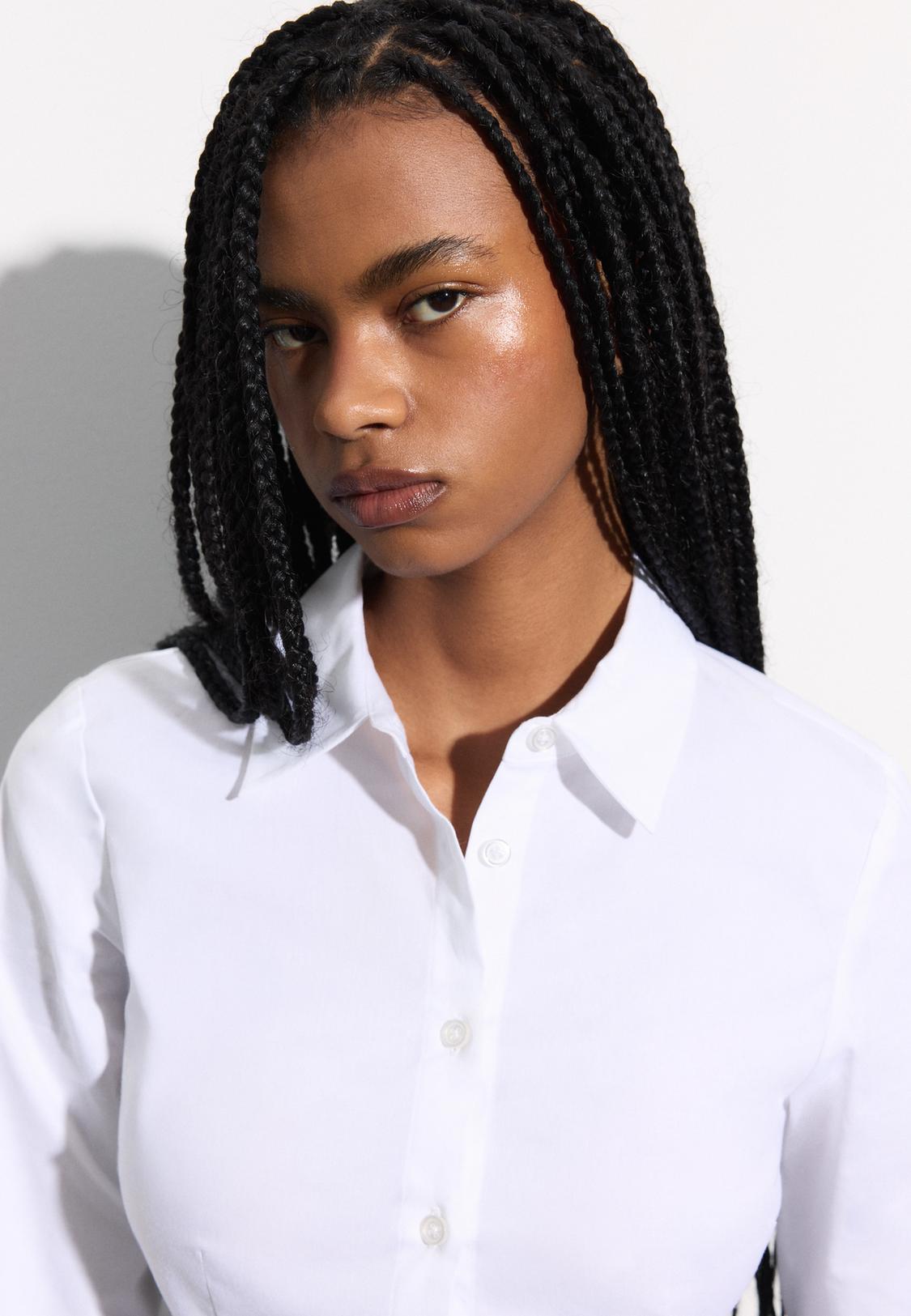 Stradivarius Fitted Shirt White L