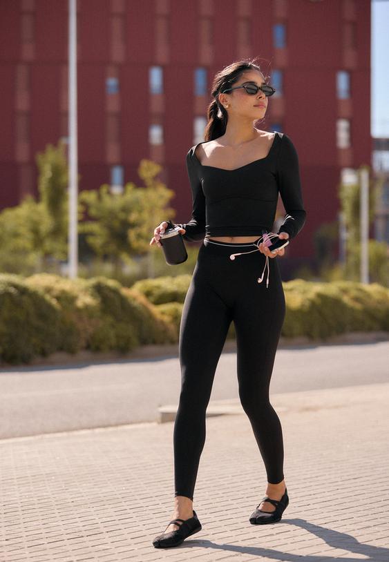 Stradivarius Basic Leggings Black M